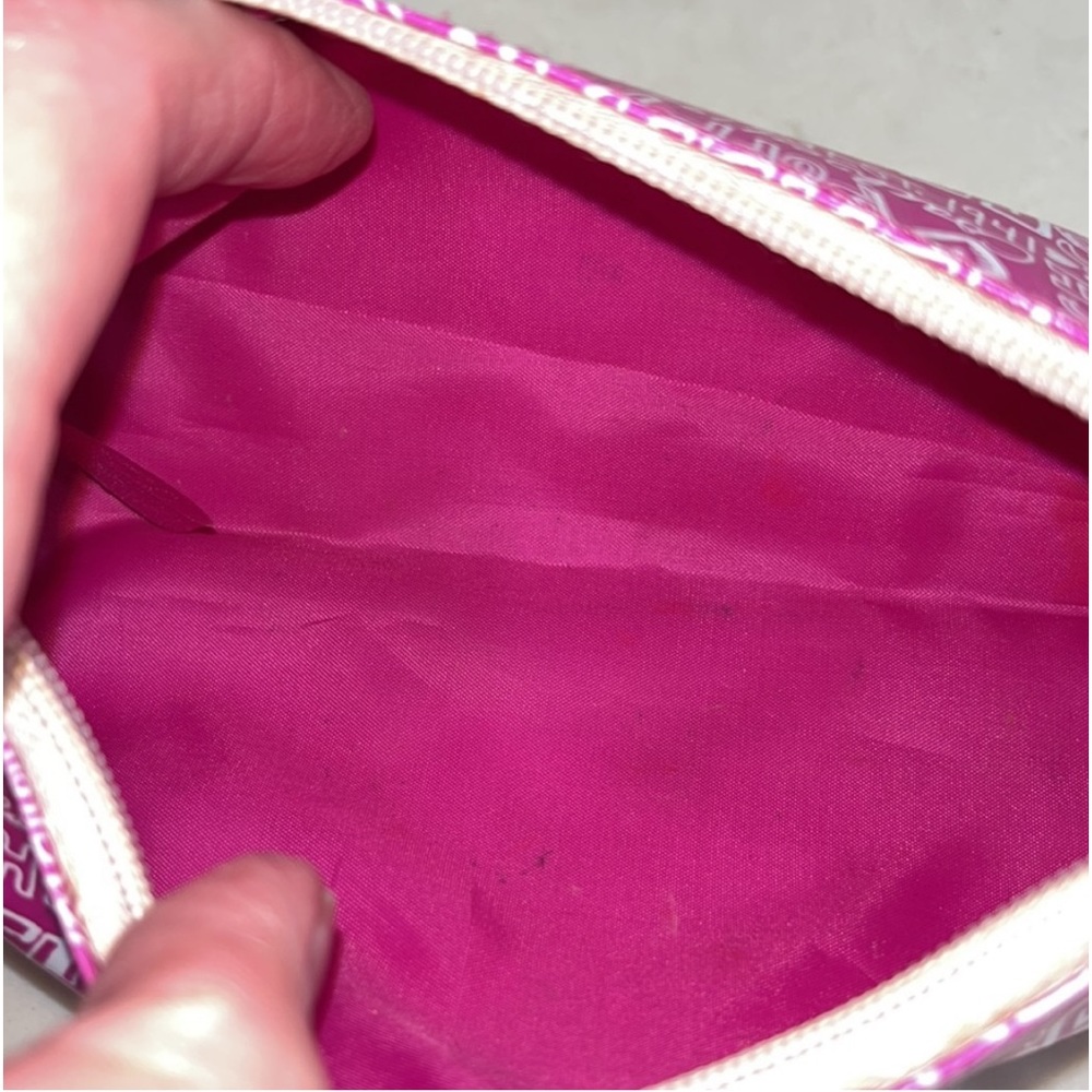 Coach Poppy Flower Tootsie Roll Makeup Brush Pencil barrel Bag Pink and White - Picture 5 of 7